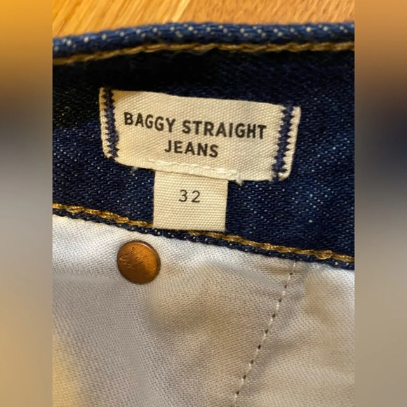 NWT Madewell Baggy Straight Jeans in Woodham Wash: Pleated Edition Size 32 - Picture 11 of 13